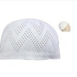 طاقية صلاة – طاقية رجالية بيضاء مطرزة