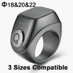 ⁦خاتم فليكس برو  iQIBLA Flex Pro – تسبيح ذكي، معدن زنك F04، شاشة OLED، IP67، 3 مقاسات⁩ - الصورة ⁦9⁩